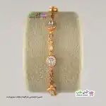 تصویر دستبند ژوپینگ نگین‌دار با آبکاری طلا