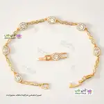 تصویر دستبند ژوپینگ نگین‌دار با آبکاری طلا