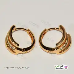 تصویر گوشواره نگین دار ژوپینگ با آبکاری طلا