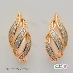 تصویر گوشواره نگین دار ژوپینگ با آبکاری طلا