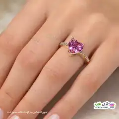 تصویر انگشتر فری سایز استیل با نگین قلبی