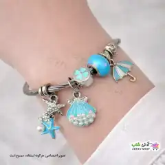 تصویر دستبند پاندورا طرح مروارید وصدف