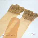 تصویر جوراب فانتزی ژله ای بالا زانو بیلیسی Beileisi 2072 کرم مشکی