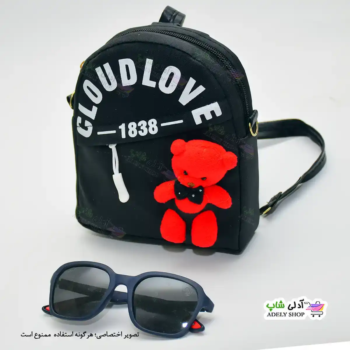 تصویر کیف دخترانه کوله شو فانتزی cloud love خرسی