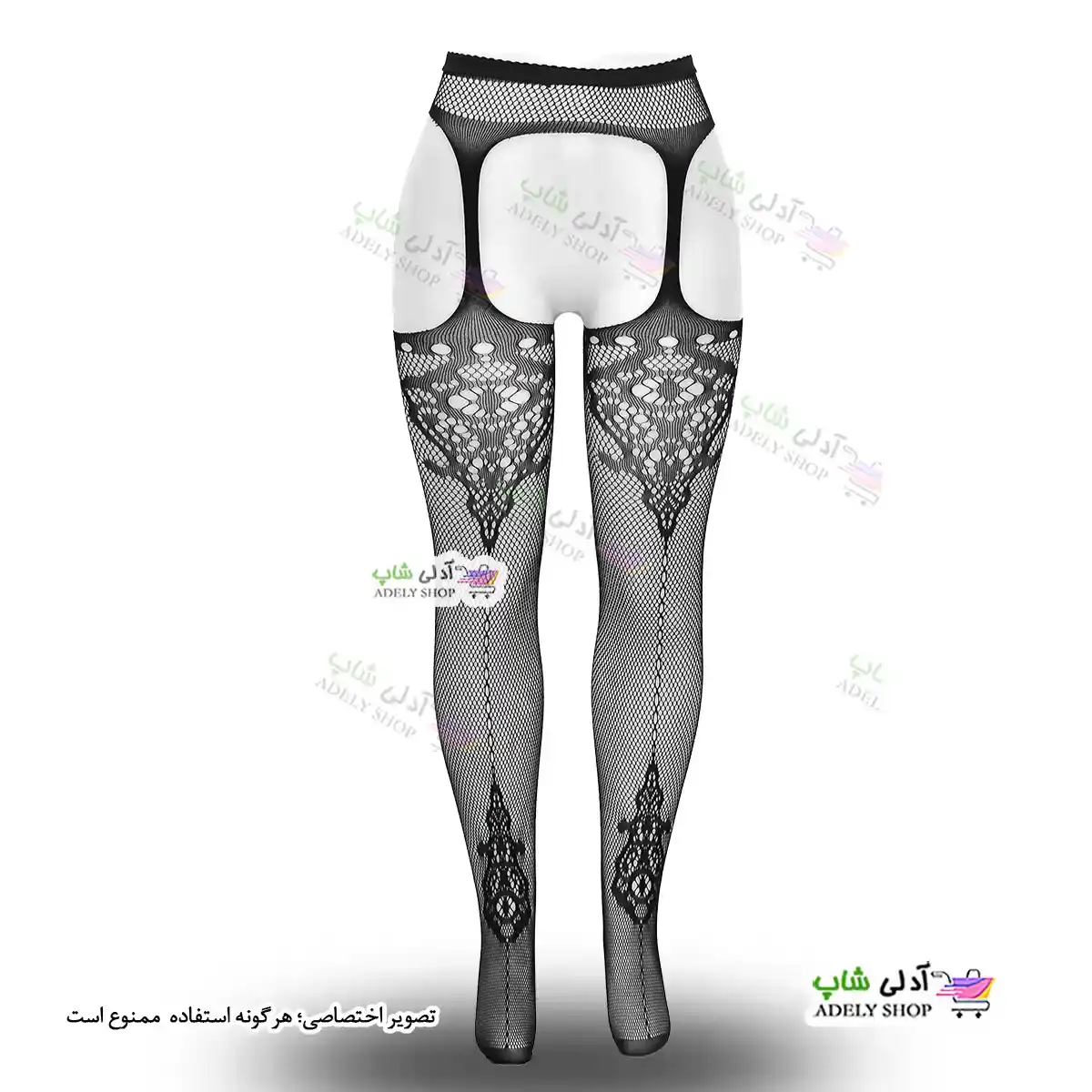 تصویر جوراب فانتزی بالازانو بند دار زنانه 50