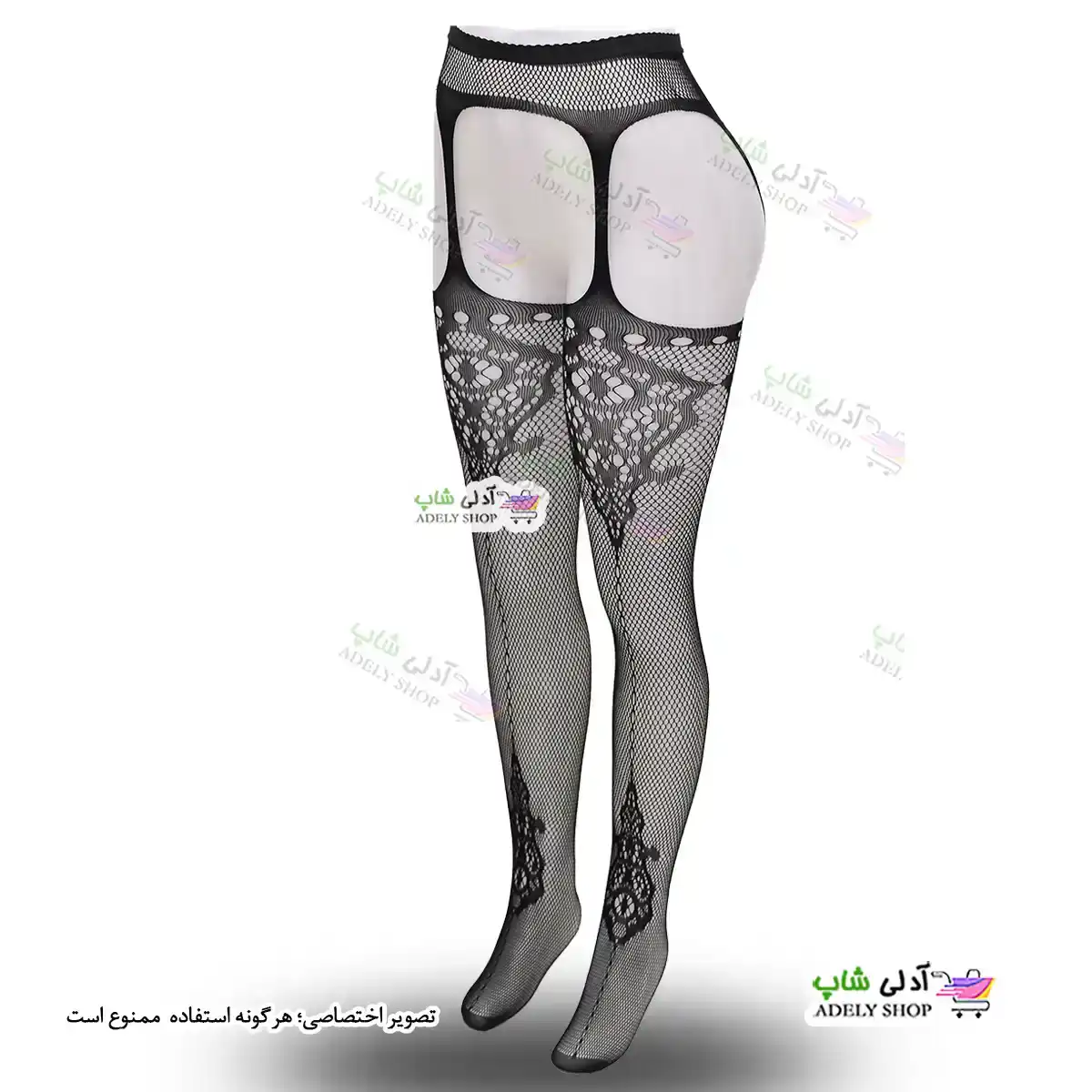 تصویر جوراب فانتزی بالازانو بند دار زنانه 50