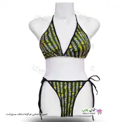 تصویر لباس شنای دوتکه (بیکینی) طرح تایپوگرافی