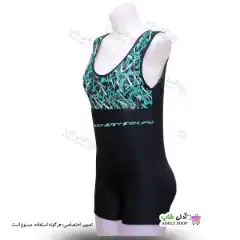 تصویر مایو پادار زنانه و دخترانه بالا طرح با کاپ سینه سبز