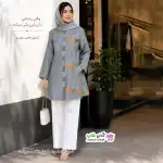 تصویر مانتو زنانه دخترانه نگین دار و خامه دوزی