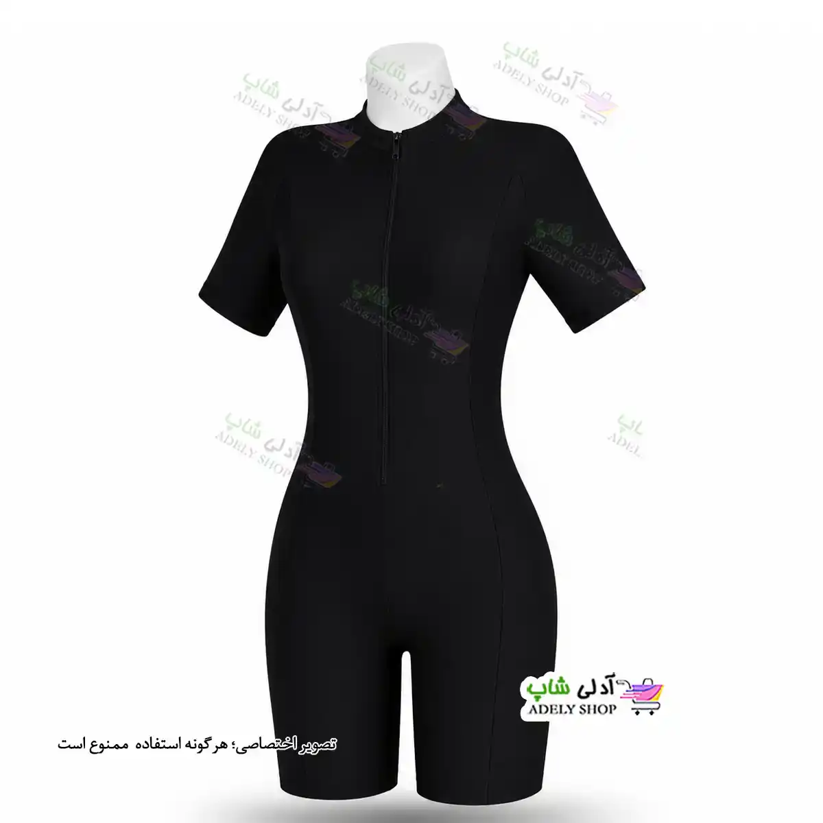 تصویر مایو اسلامی زنانه پوشیده سایز بزرگ 52تا 56 تمام مشکی