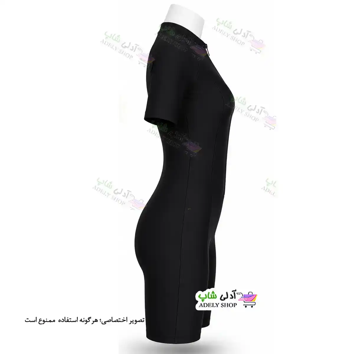 تصویر مایو اسلامی زنانه پوشیده سایز بزرگ 52تا 56 تمام مشکی