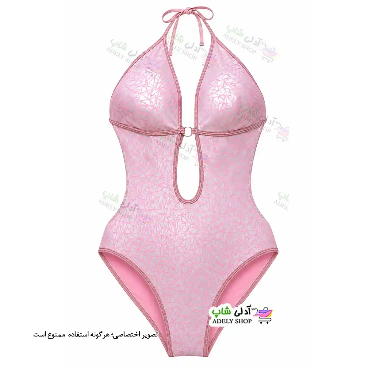 تصویر مایو زنانه و دخترانه اسلیپ کاپدار صورتی نقره ای شاین