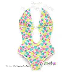 تصویر مایو زنانه و دخترانه اسلیپ کاپدار طرح طرح فلامینگو و برگ