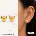 تصویر گوشواره قلبی ژوپینگ با آبکاری طلا