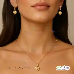 تصویر گوشواره قلبی ژوپینگ با آبکاری طلا