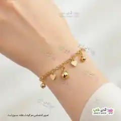 تصویر دستبند آویزدار ژوپینگ رنگ ثابت با آبکاری طلا