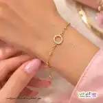 تصویر دستبند نگین دار ژوپینگ رنگ ثابت با آبکاری طلا