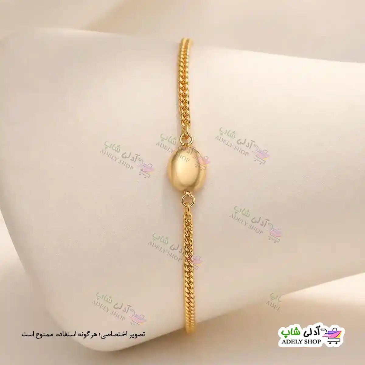 تصویر دستبند آویزدار ژوپینگ رنگ ثابت با آبکاری طلا