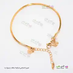 تصویر دستبند آویزدار زنجیر ماری ژوپینگ رنگ ثابت با آبکاری طلا