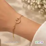 تصویر دستبند نگین دار ژوپینگ با آبکاری طلا