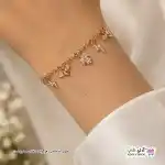 تصویر دستبند نگین دار ژوپینگ رنگ ثابت با آبکاری طلا