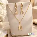 تصویر گوشواره مرواریدی نگین دار با آبکاری طلا ژوپینگ