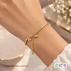 تصویر دستبند آویزدار زنجیر ماری ژوپینگ رنگ ثابت با آبکاری طلا