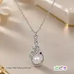 تصویر گردنبند نگین دار طرح مرواریدی