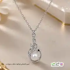 تصویر گردنبند نگین دار طرح مرواریدی