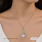 تصویر گردنبند نگین دار طرح مرواریدی