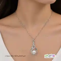 تصویر گردنبند نگین دار طرح مرواریدی