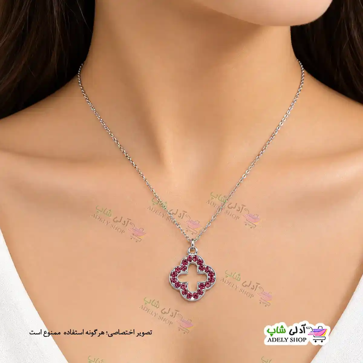 تصویر گردنبند نگین دار ونکلیف