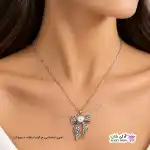 تصویر گردنبند طرح پاپیون مروارید دار