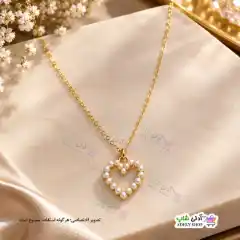 تصویر گردنبند طرح قلب نگین دار