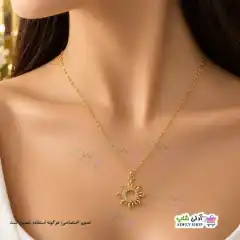 تصویر گردنبند نگین دار طرح خورشید