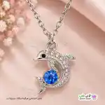تصویر گردنبند نگین دار طرح دولفین
