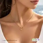 تصویر گردنبند طرح قلب با زنجیر ماری