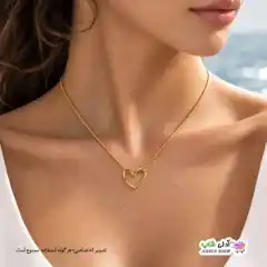 تصویر گردنبند طرح قلب با زنجیر ماری