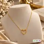 تصویر گردنبند طرح قلب با زنجیر ماری