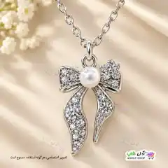 تصویر گردنبند طرح پاپیون مروارید دار