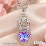 تصویر گردنبند طرح قلب و تاج 2