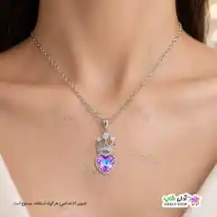 تصویر گردنبند طرح قلب و تاج 2