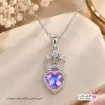 تصویر گردنبند طرح قلب و تاج 2